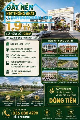 Giá 1 tỷ 9 sở hữu ngay lô đất tại TT Tp Hòa Bình