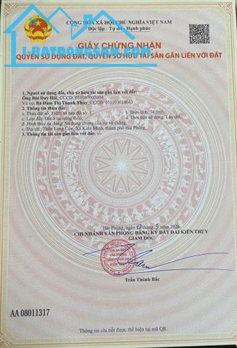 Bán đất Đông Phương - Kiến Thụy - Hải Phòng