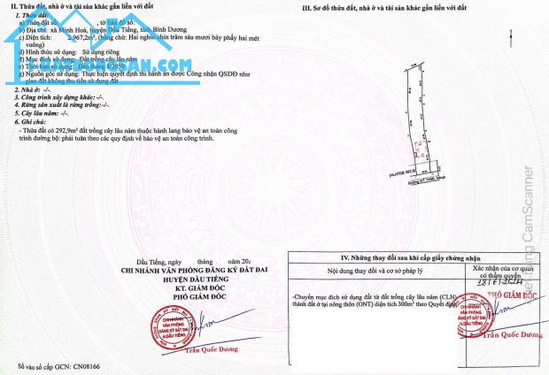 🔥 ĐẤT NGỘP MẶT TIỀN ĐT 749B – DẦU TIẾNG, BÌNH DƯƠNG 📐 DT: 2.967m², có 300m² thổ cư