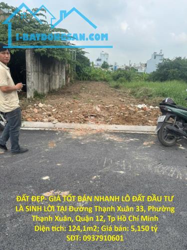 ĐẤT ĐẸP- GIÁ TỐT BÁN NHANH LÔ ĐẤT ĐẦU TƯ LÀ SINH LỜI TẠI Quận 12, Tp Hồ Chí Minh