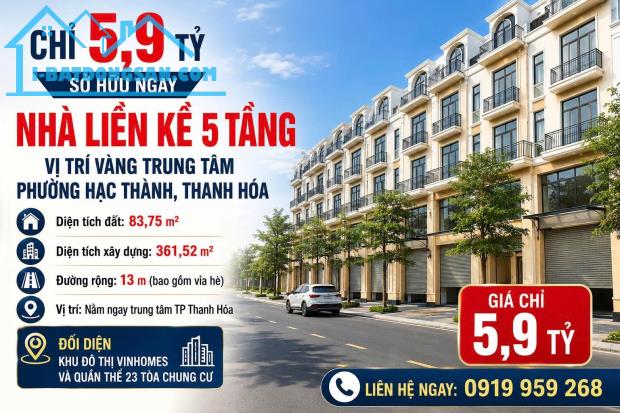 LIỀN KỀ, SHOPHOUSE CUỐI CÙNG - CENTRAL RIVERSIDE. QUÀ TẶNG 300 TRIỆU. CĐT: 09666 343 969