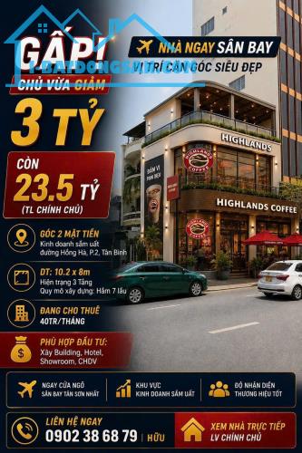 **Bán nhà mặt tiền số 17 Hồng Hà; phường 2, Tân Bình (10,2*8m) 5 tầng
