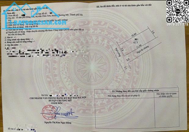 Bán đất trung tâm Chúc Sơn Chương Mỹ - Lô góc 2 mặt tiền 43m² tài chính chỉ 3 tỷ