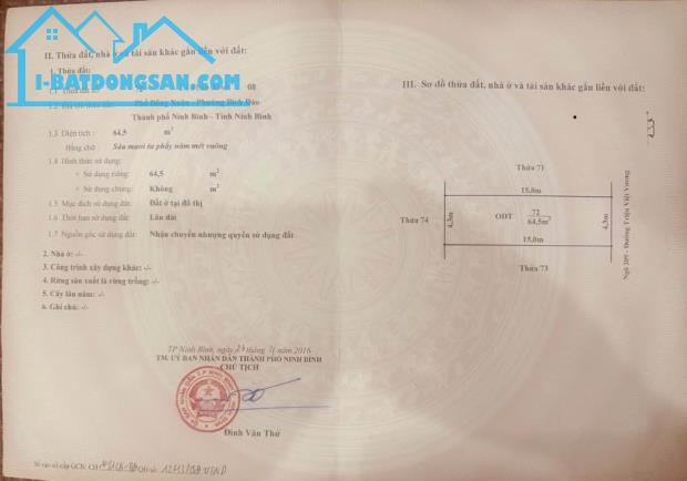 SỞ HỮU NGAY LÔ ĐẤT ĐẸP - GIÁ TỐT - Vị Trí Đắc Địa Tại 209 Đường Triệu Việt Vương Phường