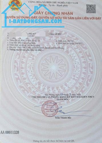 Bán đất Minh Tân - Kiến Thụy - Hải Phòng