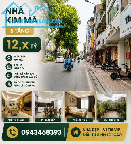 🔥 12,9 TỶ SỞ HỮU NHÀ 5 TẦNG KIM MÃ – CÓ SÂN VƯỜN RIÊNG, 4 PHÒNG NGỦ?