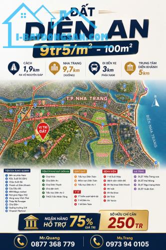 🔥 9TR5/M2 - CHỈ CÒN 2 LÔ CUỐI CÙNG – ĐẤT DIÊN AN - TÂY NHA TRANG 🔥