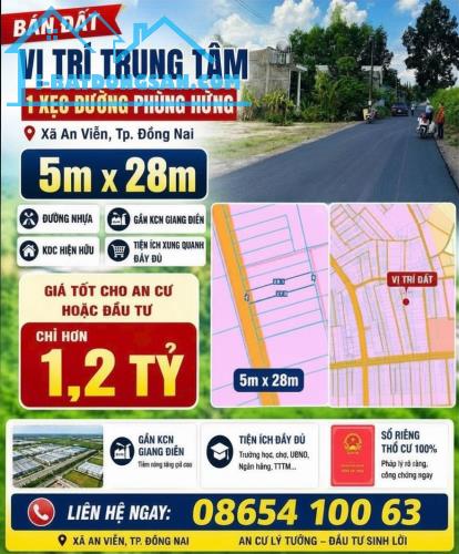 ĐẤT THẬT - SỔ THẬT - ĐẤT MẶT TIỀN NHỰA AN VIỄN!