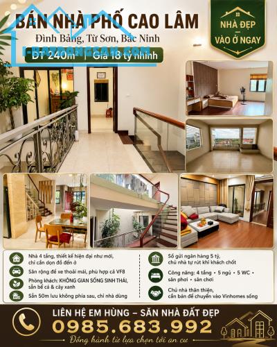 Bán Nhà Khu Vực Phố Cao Lâm, Đình Bảng, Từ Sơn, Bắc Ninh DT 240m2 giá 18 tỷ nhỉnh.