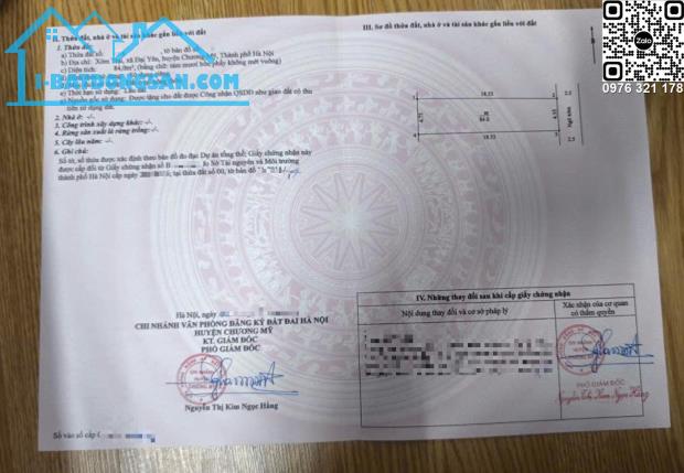 Chính chủ bán đất Đại Yên Chương Mỹ 84m2 làn 2 LT419 giá bán 4.7 tỷ.
