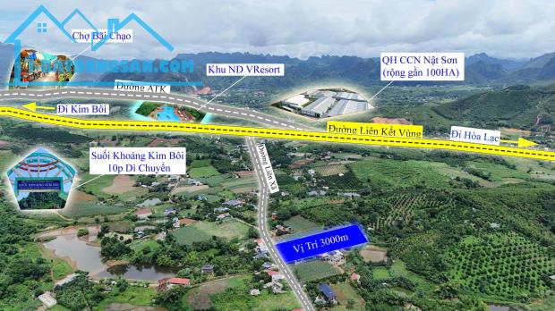 BÁN ĐẤT KIM BÔI HÒA BÌNH 3000M GẦN ĐƯỜNG LIÊN KẾT VÙNG SẴN THỔ CƯ GIÁ CHỈ 1,5 TR/M