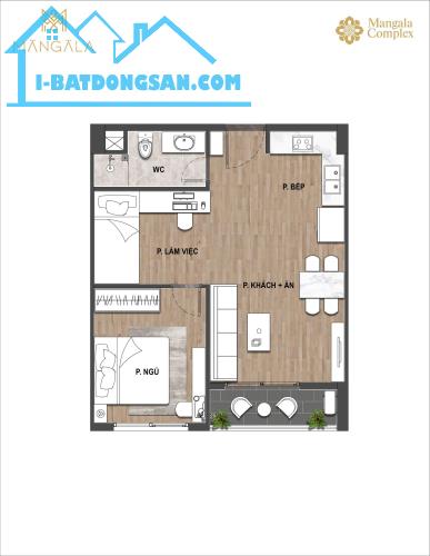 Bán Căn 1PN+ 51m2 Dự Án Mangala Complex Song Khê Nội Hoàng Bắc Ninh