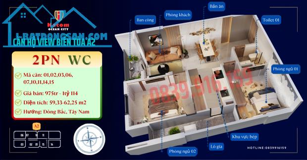 NOXH Hacom Ocean City khu k2 liên hệ 0839916159