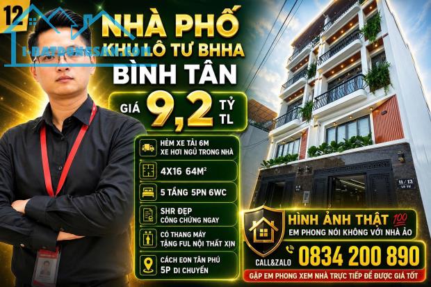 🏡 NHÀ PHỐ KHU LÔ TƯ BHHA – BÌNH TÂN 💰 Giá: 9,2 tỷ (Thương lượng)