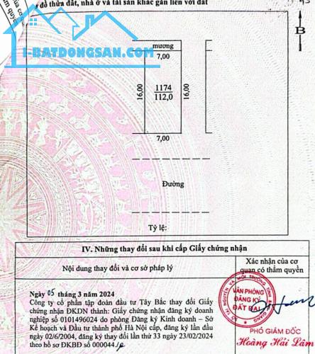 Bán lô đất đẹp chính chủ 2 thoáng Tây Bắc Ninh Khánh Bắc Ninh DT 112m