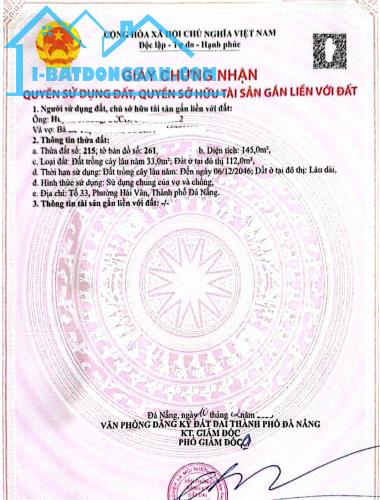 🔴💥Bán đất kiệt Ô TÔ Ngô Xuân Thu - DT 145M2 - P. Hải Vân, TP Đà Nẵng