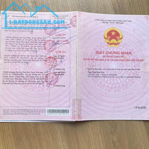 BÁN ĐẤT ĐẸP – TỔ 62, PHƯỜNG HÒA PHÁT, QUẬN CẨM LỆ, ĐÀ NẴNG
