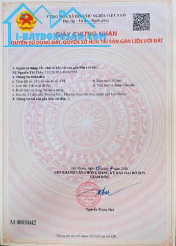 Bán đất Minh Đức - Nam Đồ Sơn - Hải Phòng