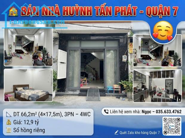 🏡 Bán nhà 3 tầng Huỳnh Tấn Phát, Phú Thuận, Quận 7 – 66,2m² – 3PN – SHR hoàn công