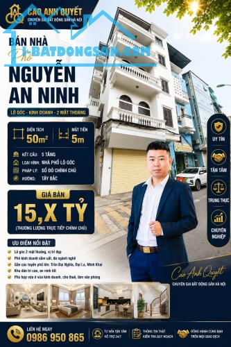 Bán Nhà P/Lô Ô Tô Tránh Phố Nguyễn An Ninh Hoàng Mai 50m2-5T MT5m Lô Góc 3 Thoáng 15,5 Tỷ.