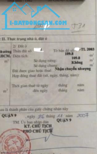 Tăng Nhơn Phú B - SÁT đường luôn -110m2-💰6.5tỷ 👉H ô tô đậu cửa - Cách trường Hoa Lư 500m