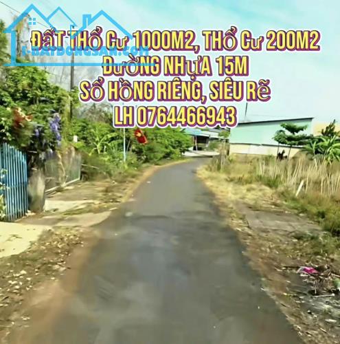 Cần bán gấp đất thổ cư 1000m2, thổ cư 200m2, siêu rẽ, 350tr