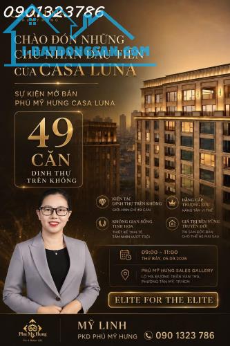 Casa Luna Phú Mỹ Hưng chính thức mở bán 05/09 – 49 Dinh thự trên không ven Hồ Bán Nguyệt