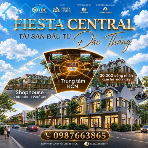 FIESTA CENTRAL BÌNH DƯƠNG – CỬA NGÕ GIAO THƯƠNG GIỮA THÀNH PHỐ MỚI 098.766.3865