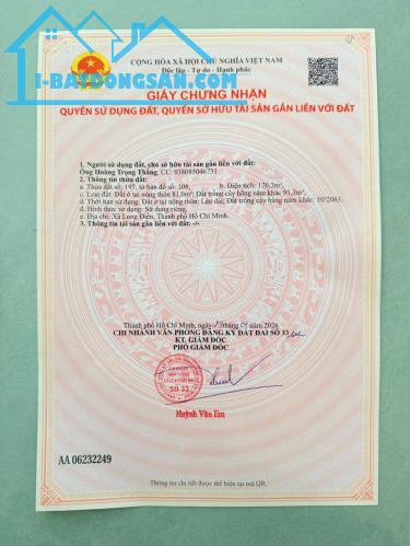 BÁN ĐẤT CHÍNH CHỦ ĐƯỜNG CAO VĂN NGỌC - TRUNG TÂM XÃ LONG ĐIỀN - TP HCM ( BRVT cũ) chỉ 1.5t