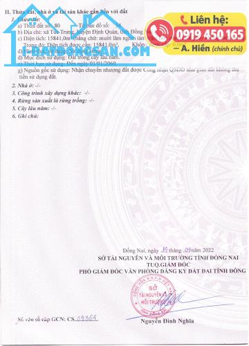 Chính chủ cần bán gấp đất cao su 15.840m tại Túc Trưng, Đồng Nai