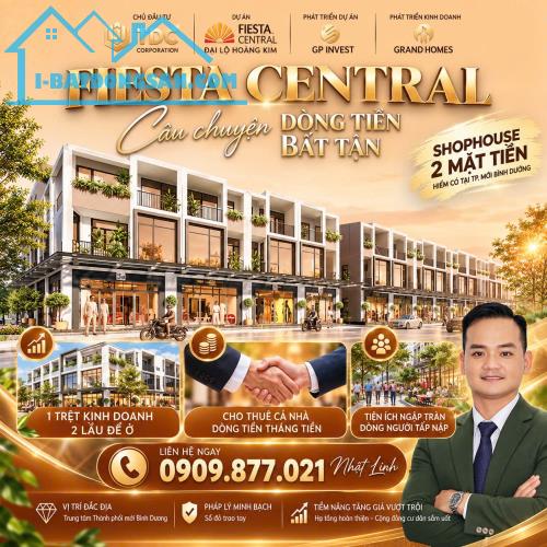 Bán Shophouse Thương Mại Fiesta Central Bình Dương – mặt tiền Đại lộ Lê Lợi – phù hợp