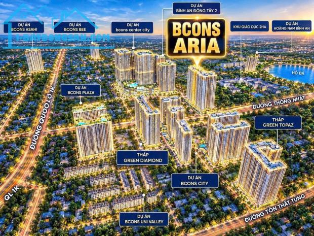 Bcons Aria Đông Hòa | Căn 2PN – 2WC từ 2,6 tỷ | Gần Metro số 1