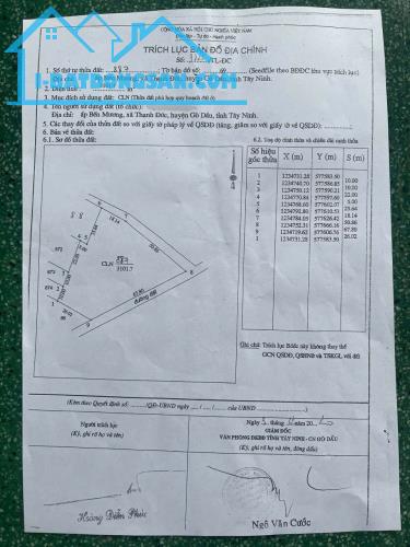 Bán khu đất 3000m2 lô góc 2 mặt tiền tại ấp Bến Mương xã Thạnh Đức huyện Gò Dầu Tây Ninh