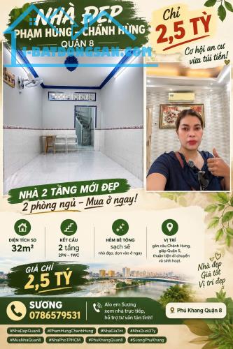 NHÀ ĐẸP PHẠM HÙNG – CHÁNH HƯNG, QUẬN 8 | CHỈ 2,5 TỈ 🔥 🏡 NHÀ 2 TẦNG MỚI ĐẸP – 2 PHÒNG NGỦ