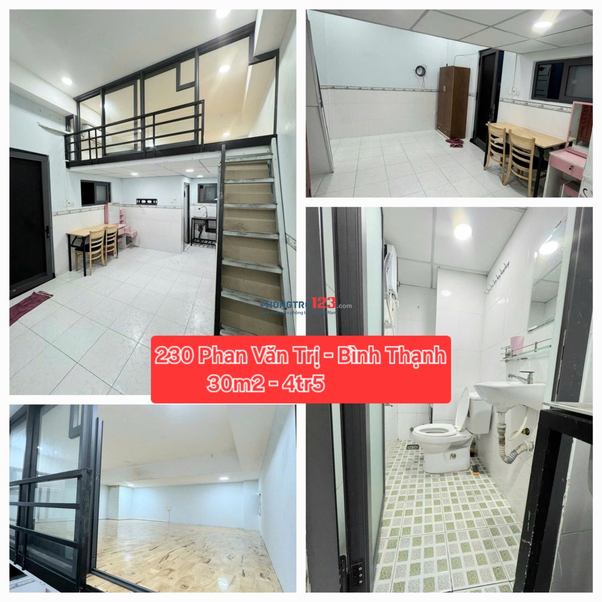 Cho thuê phòng có gác rộng 30m2 - Full Nội Thất - Phan Văn Trị, Bình Thạnh