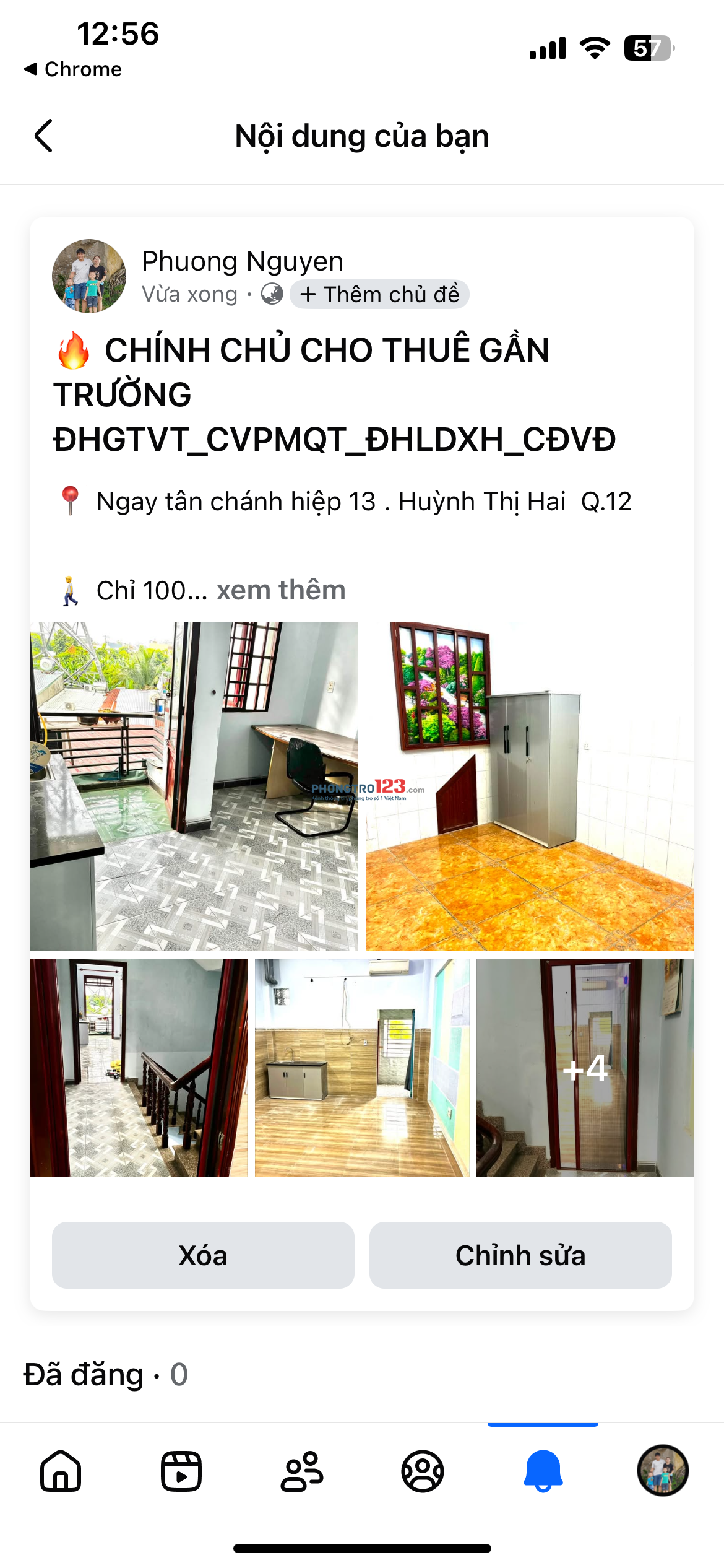 CHÍNH CHỦ CHO THUÊ GẦN TRƯỜNG ĐHGTVT_CVPMQT_ĐHLDXH_CĐVd