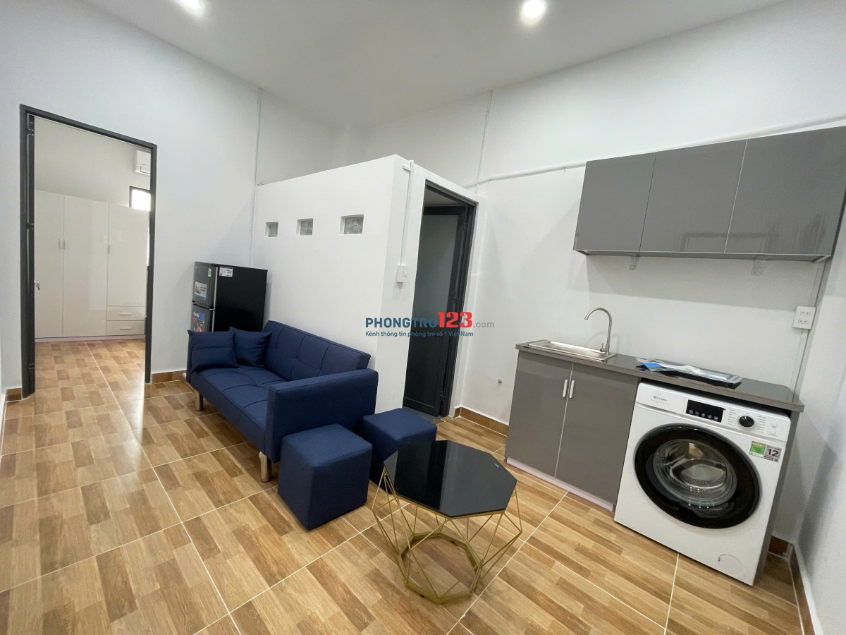 Phòng trọ 35m2 full nội thất 2 phòng ngủ tầng trệt sân riêng - đường Tân Kỳ Tân Quý sát Aeon Mall