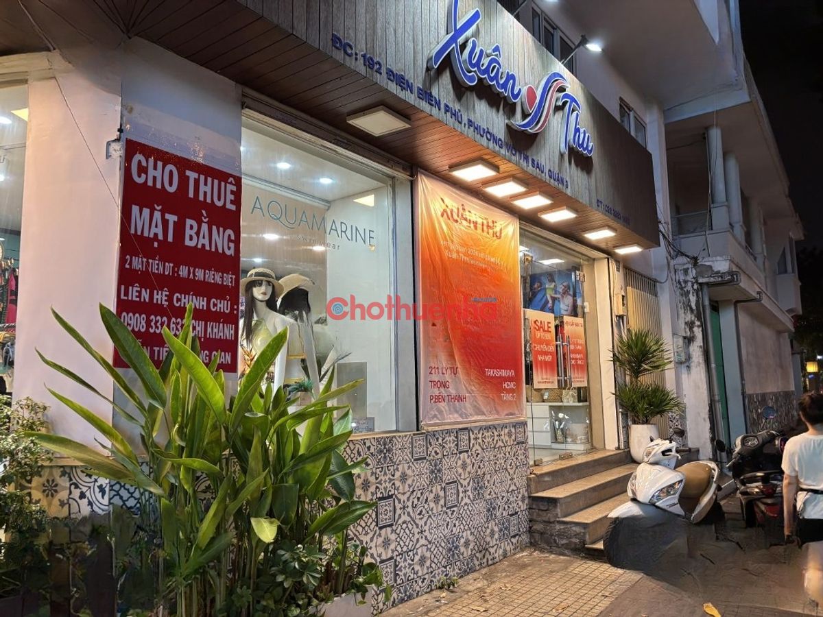CHO THUÊ MẶT BẰNG GÓC 2 MẶT TIỀN ĐIỆN BIÊN PHỦ, QUẬN 3