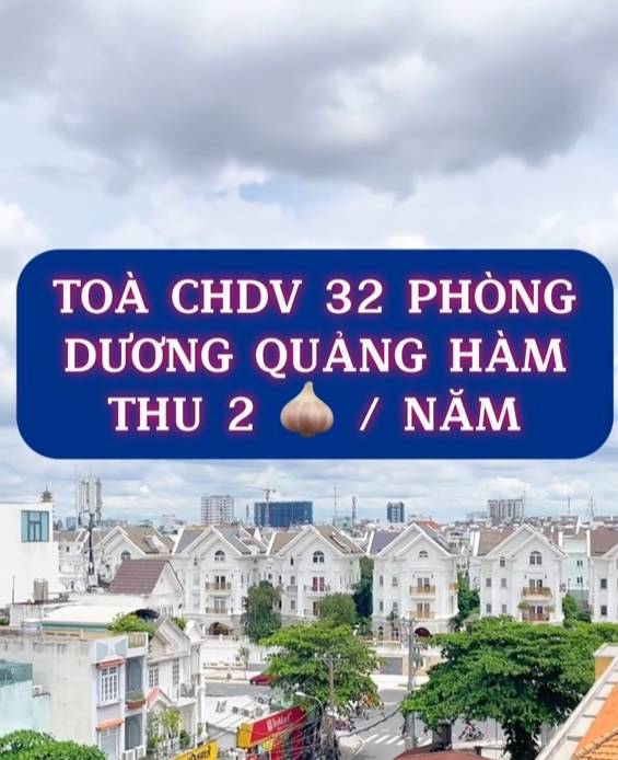 Bán tòa căn hộ Dương Quảng Hàm, Gò Vấp, 160m2, 32 phòng ngủ, full nội thất, giá 26,5 tỷ