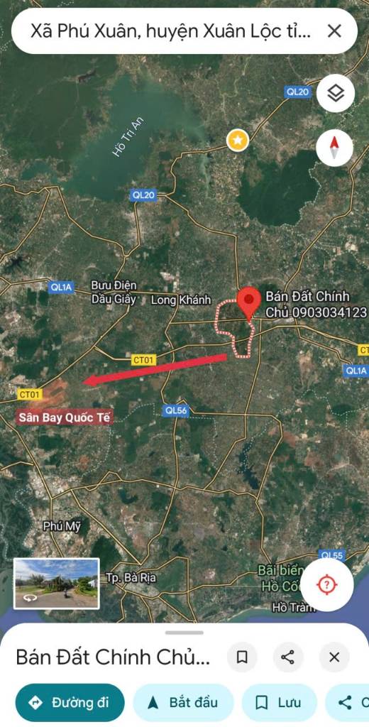 BÁN ĐẤT ĐỒNG NAI, 3 MẶT TIỀN QUỐC LỘ 1A XUÂN LỘC, GẦN CHỢ SUỐI CÁT, SỔ ĐỎ, GIÁ TL